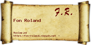 Fon Roland névjegykártya